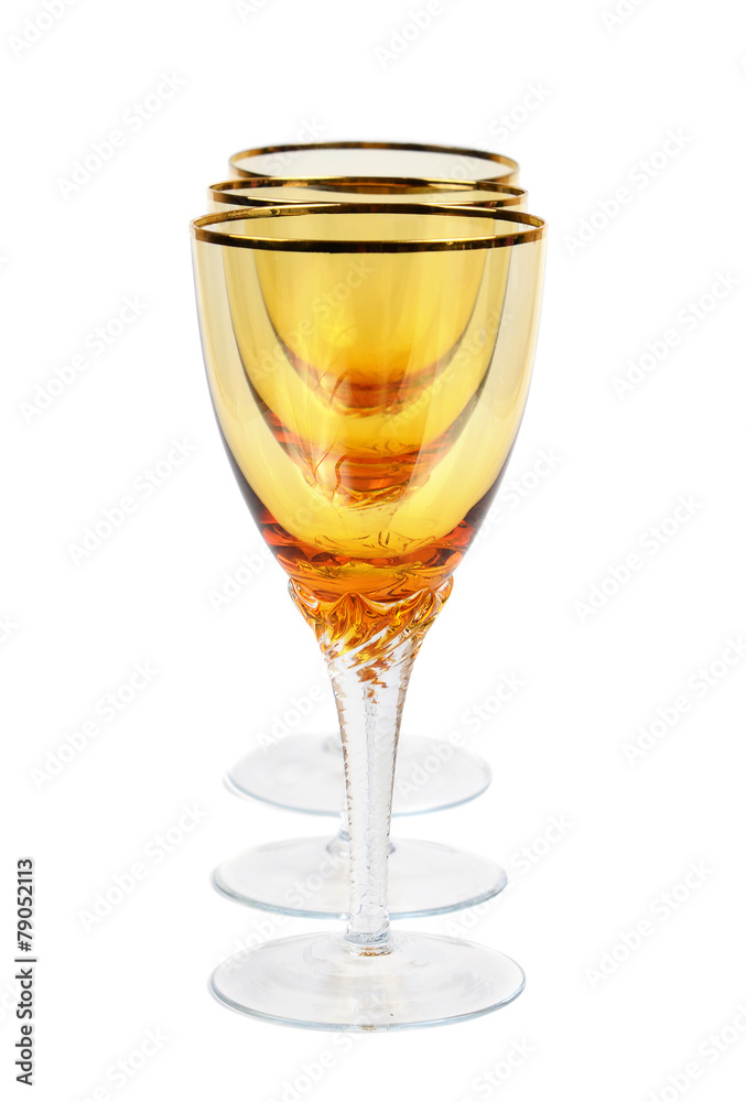 Three empty wine glasses Three empty wine glasses