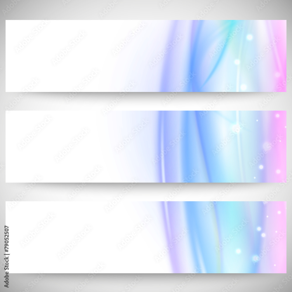 Fototapeta premium Abstract headers set, wave vector design