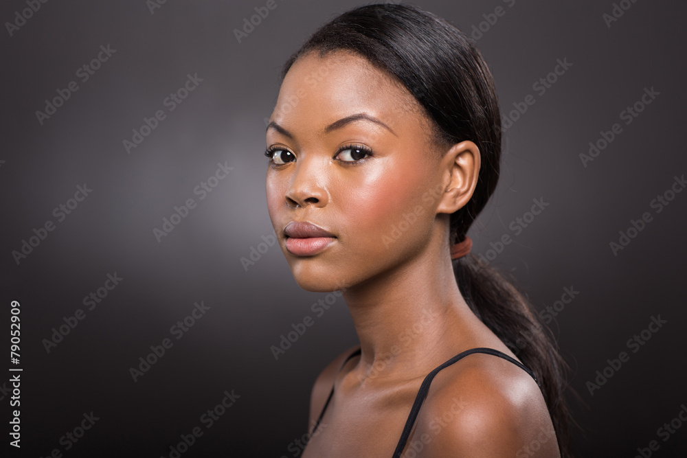 young african american woman with natural makeup young african american woman with natural makeup