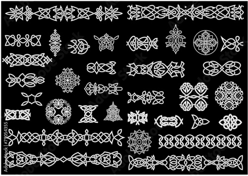 Celtic knot patterns, ornaments and borders