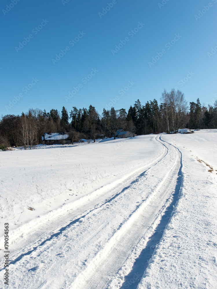 Obraz premium icy winter road