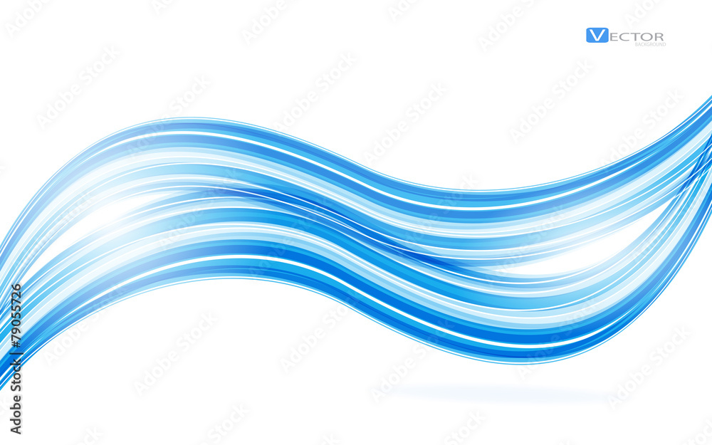 Obraz premium Abstract blue waves - data stream concept. Vector