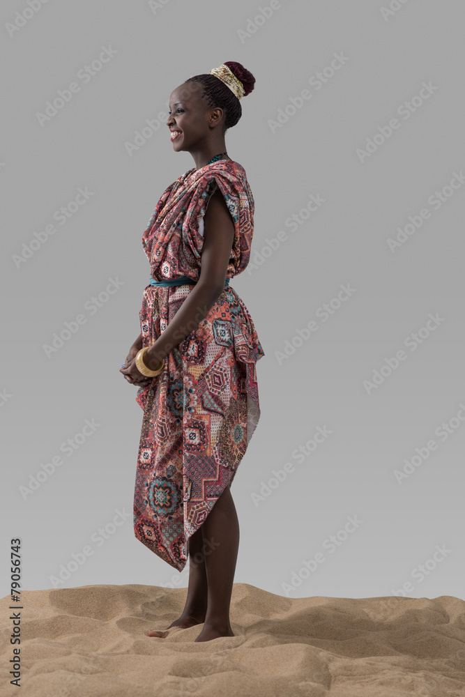 Attractive young African fashion model