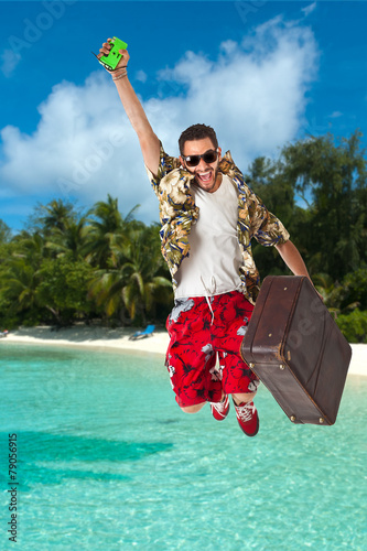 Принти на полотні Man in a tropical island
