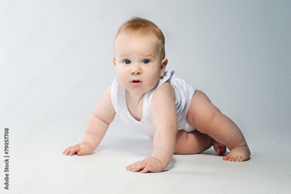 Closeup portrait of happy baby. Newborn Closeup portrait of happy baby. Newborn