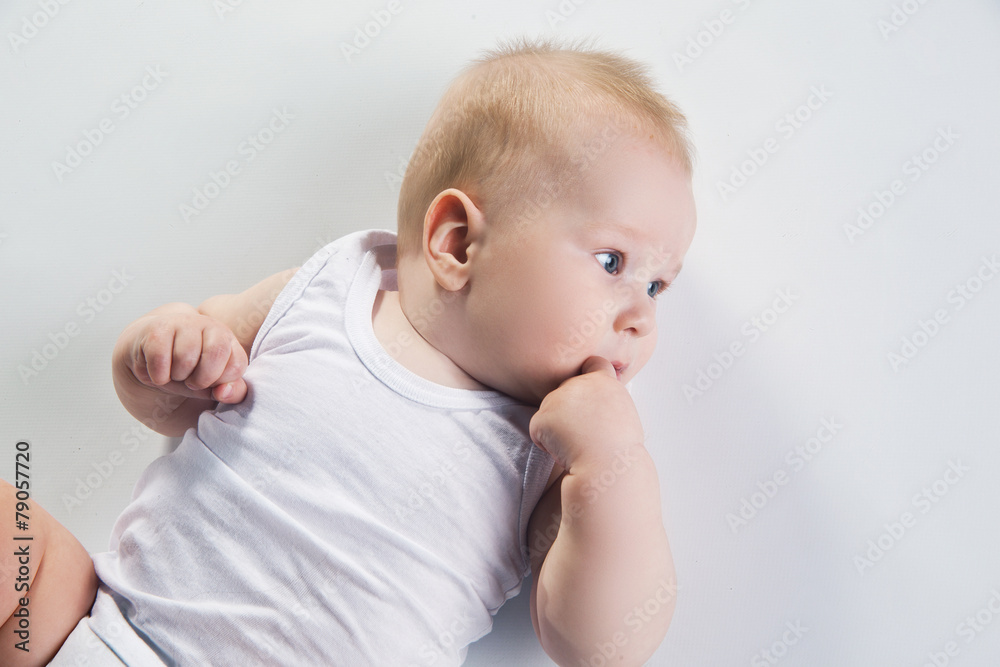 Closeup portrait of happy baby. Newborn Closeup portrait of happy baby. Newborn