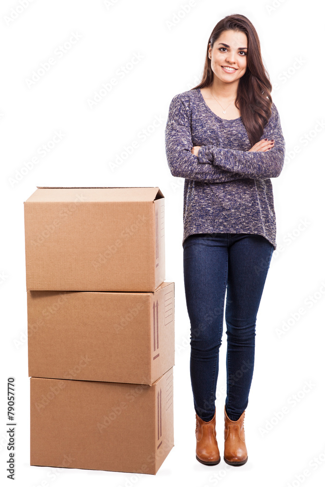 Beautiful girl with some parcels Beautiful girl with some parcels