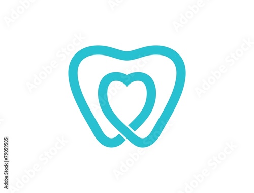 dental heart logo icon template 1b