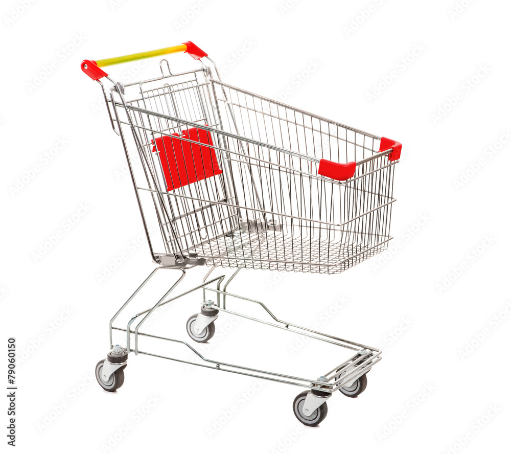 Empty Shopping Cart on the White Background Empty Shopping Cart on the White Background