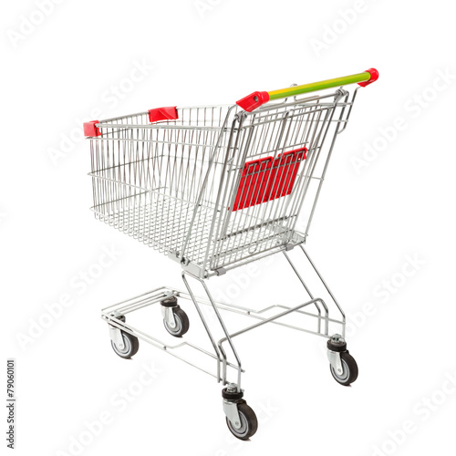 Empty Shopping Cart on the White Background