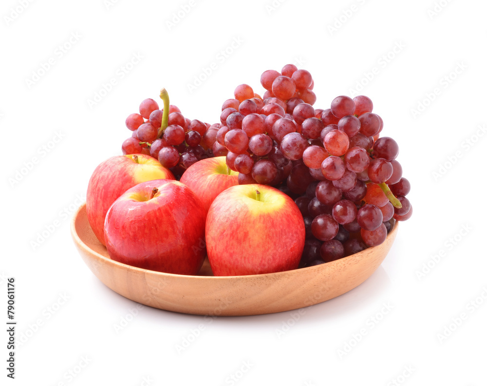 ripe red apples and grapes on white ripe red apples and grapes on white