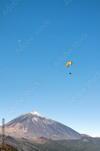 Paragliding on Teide Mountain. Tenerife
