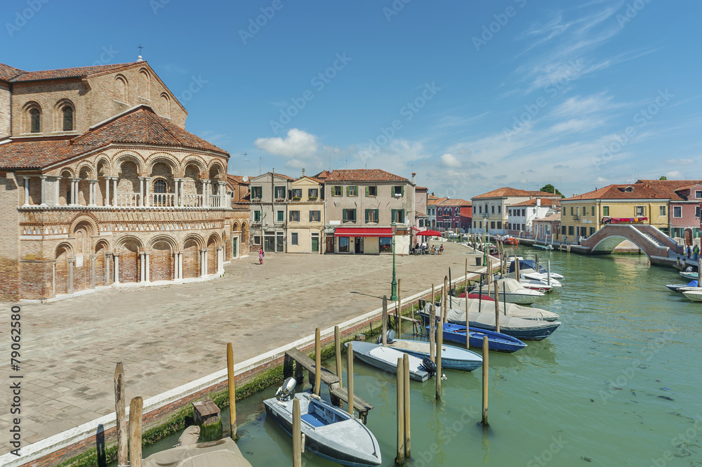 Murano island canal, Venice, Italy.