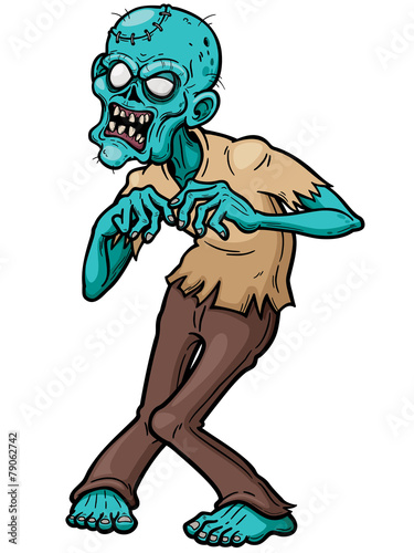 Vector illustration of Cartoon zombie