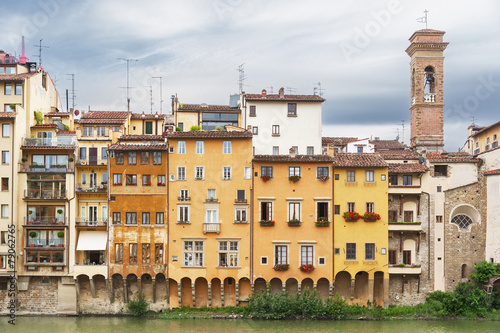 Arno river and historical buildings in Florence, Tuscany, Italy