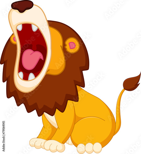 Fototapeta Naklejka Na Ścianę i Meble -  Roaring lion cartoon