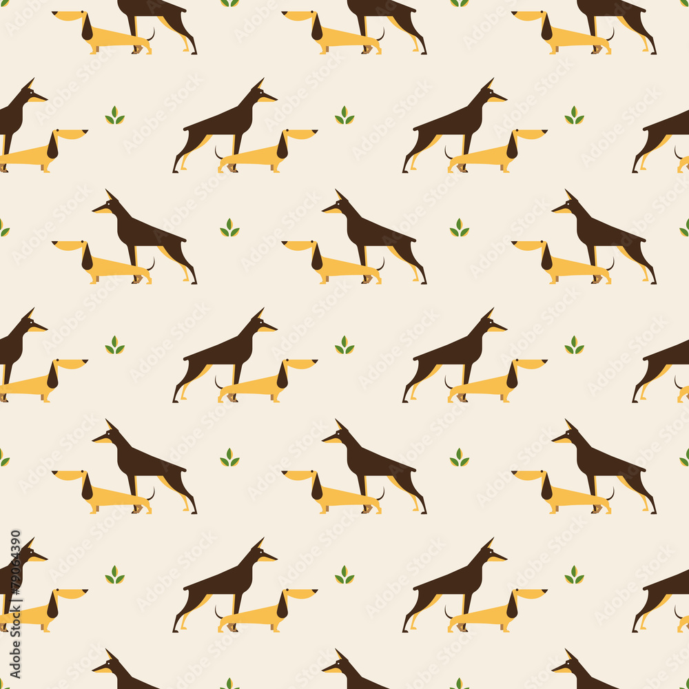 dachshund and doberman dog pattern