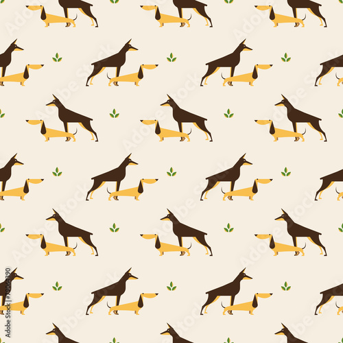 dachshund and doberman dog pattern