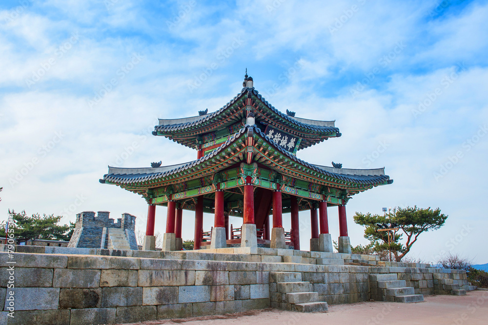 Hwaseong fortress in Suwon,Famous in Korea.