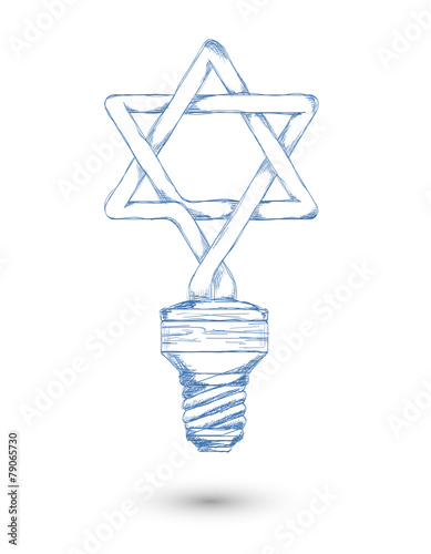 Sketch. Fluorescent lamp in the form of a Star of David