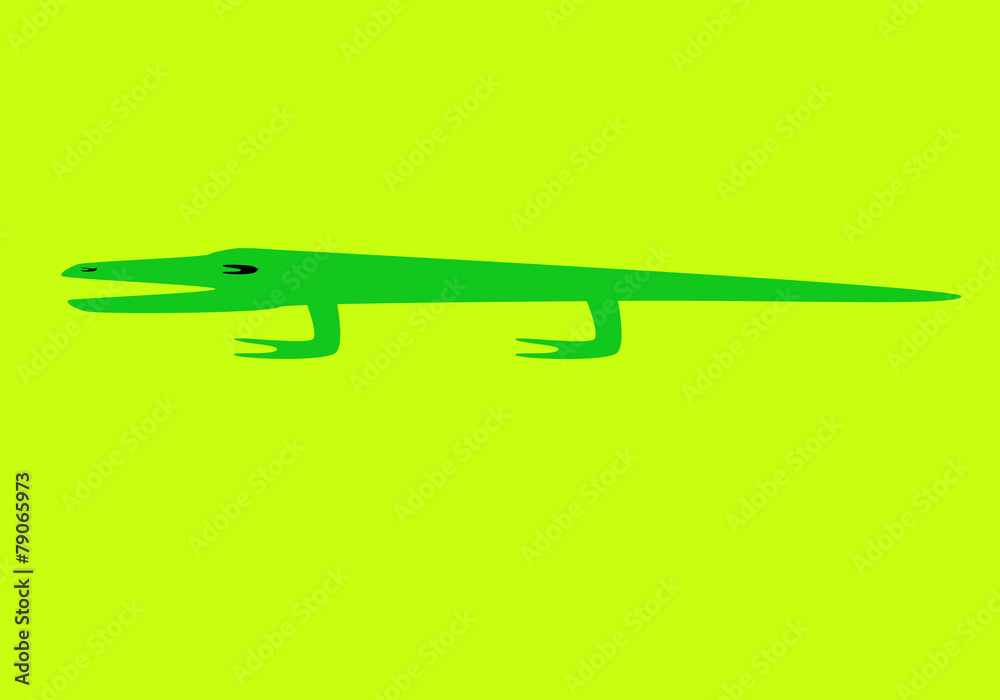 Cute light green crocodile