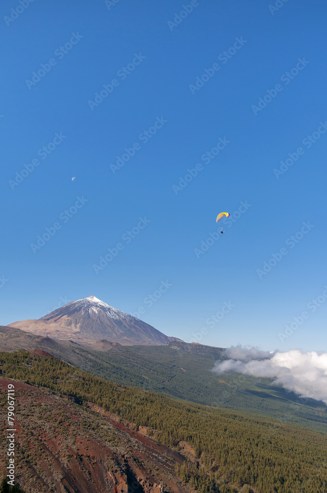 Paragliding on Teide Mountain. Tenerife Paragliding on Teide Mountain. Tenerife