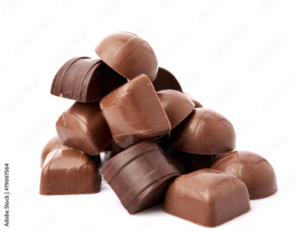 Fototapeta premium Dark chocolate on a white background