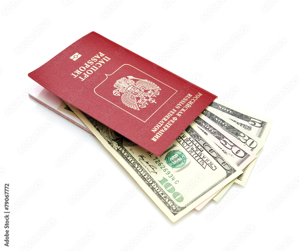 Russian passport with American dollars Russian passport with American dollars
