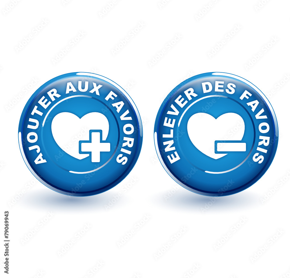 ajouter aux favoris et enlever des favoris sur bouton bleu ajouter aux favoris et enlever des favoris sur bouton bleu
