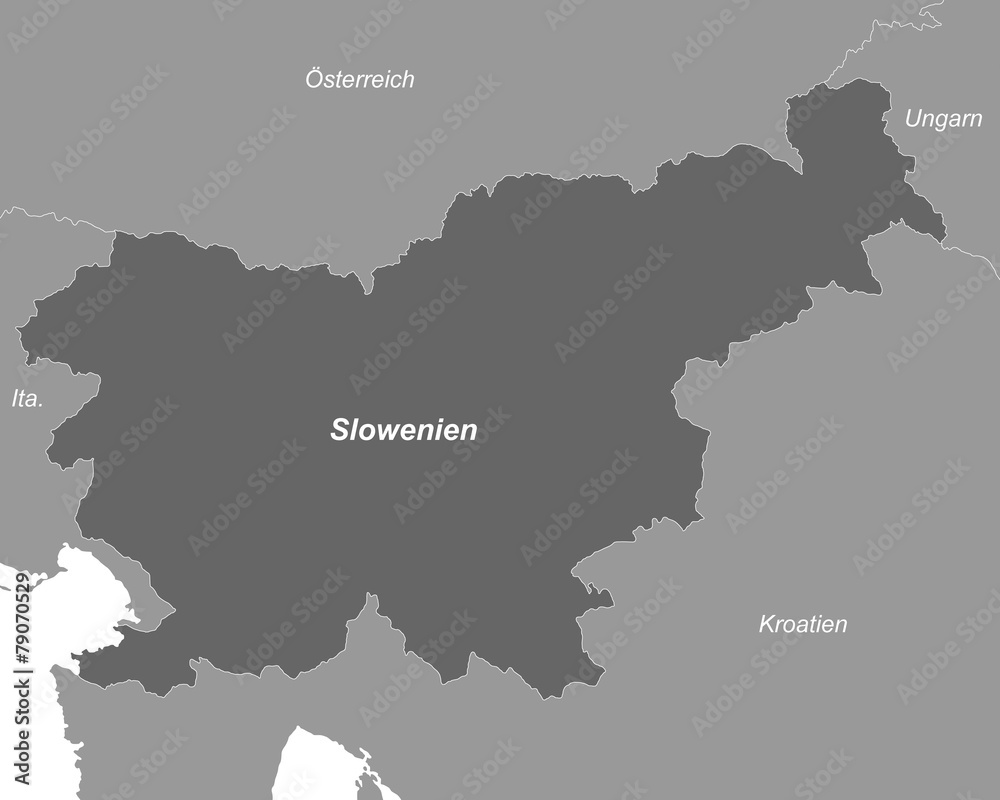Slowenien in Graustufen (beschriftet) Slowenien in Graustufen (beschriftet)