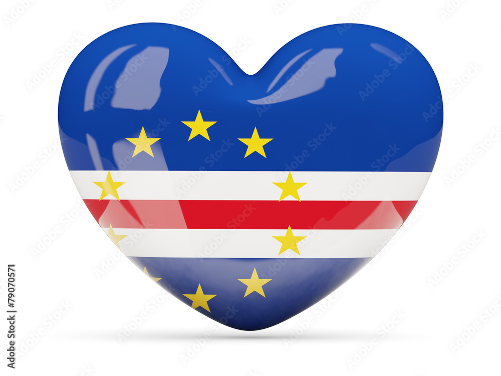 Heart shaped icon with flag of cape verde Heart shaped icon with flag of cape verde