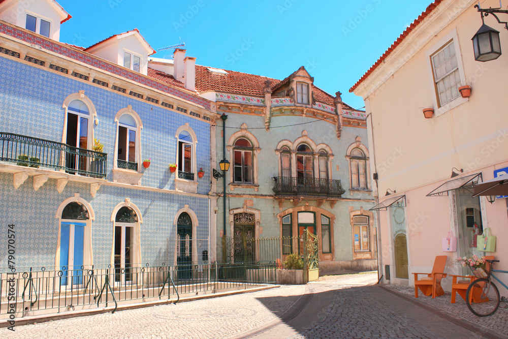 Medieval houses in Alcobaca, Portugal