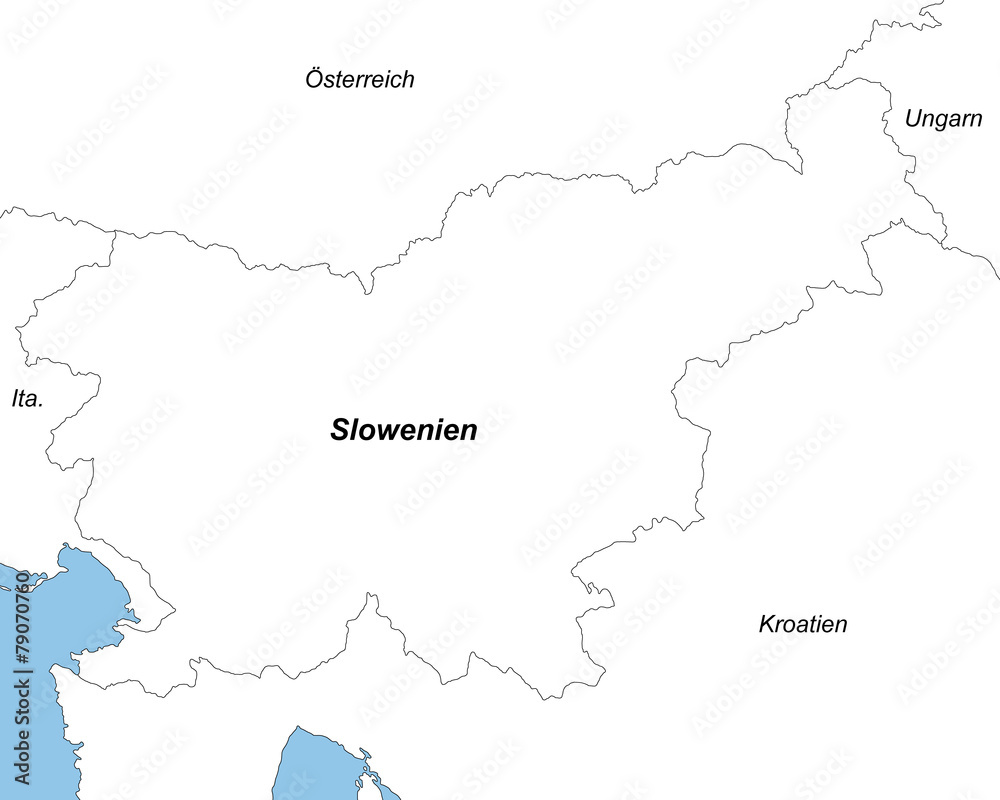 Slowenien in weiß (beschriftet)