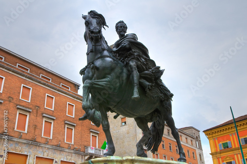 Ranuccio Farnese statue. Piacenza. Emilia-Romagna. Italy.