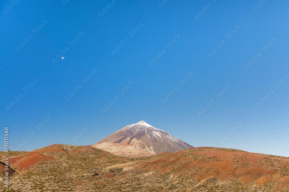 Arial view on volcano Teide and volcano of Fasnia