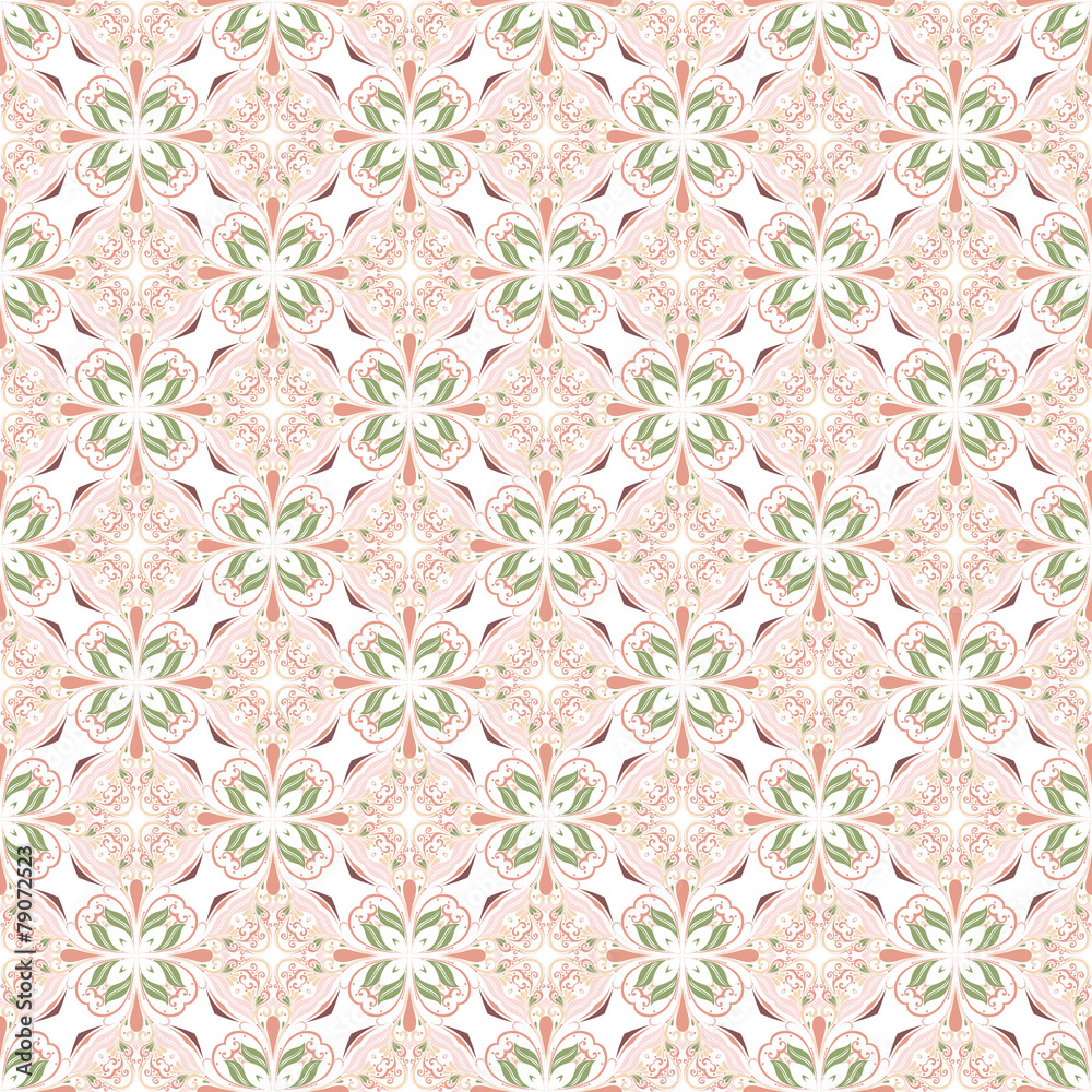 Seamless Abstract Kaleidoscope Pattern (Vector). Hand Drawn Text