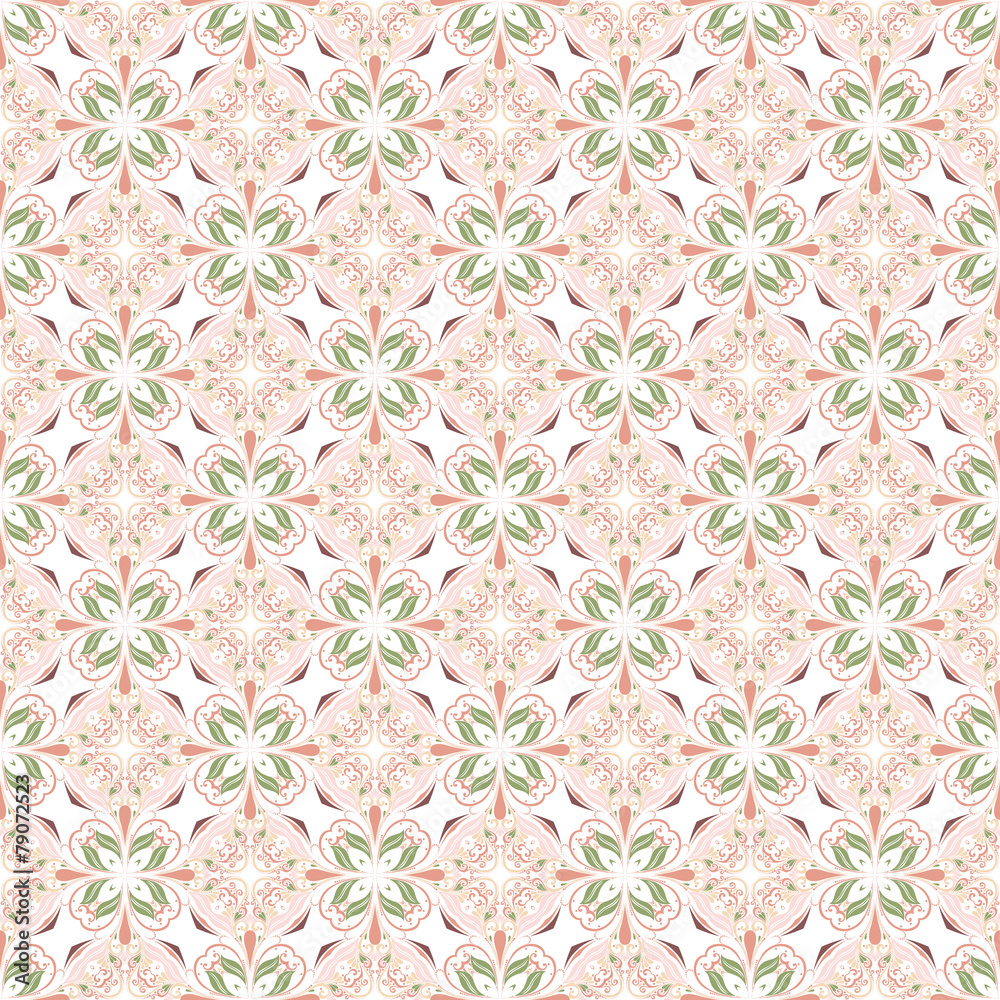 Fototapeta premium Seamless Abstract Kaleidoscope Pattern (Vector). Hand Drawn Text