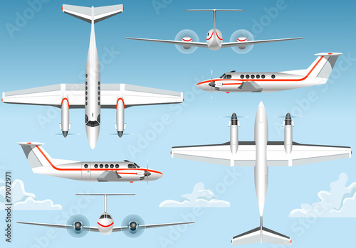 Orthogonal Views of a Flying Airplane