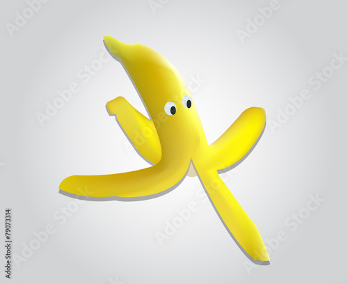 Comic banana with eyes