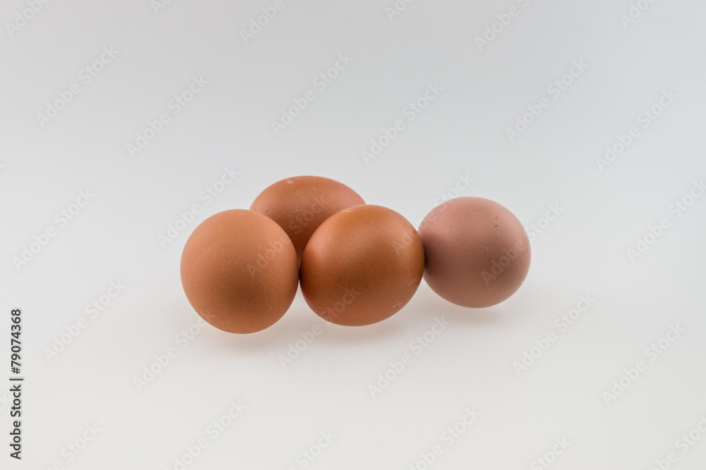 Four eggs. Isolated on white background Four eggs. Isolated on white background