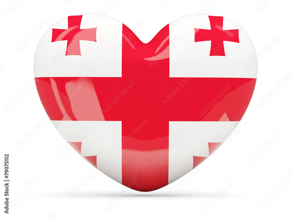 Heart shaped icon with flag of georgia