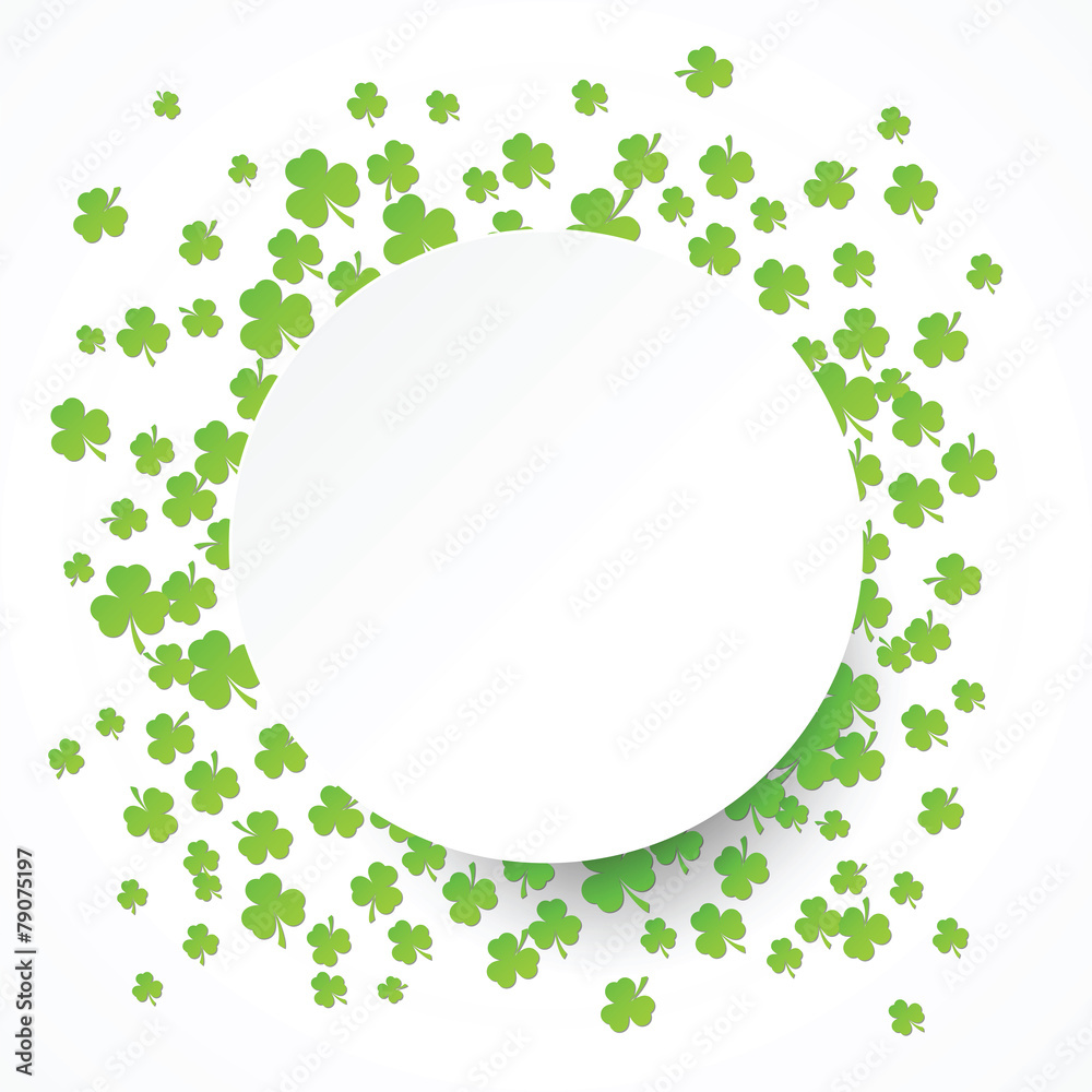 Happy St. Patrick's Day background with clover leaf Happy St. Patrick's Day background with clover leaf