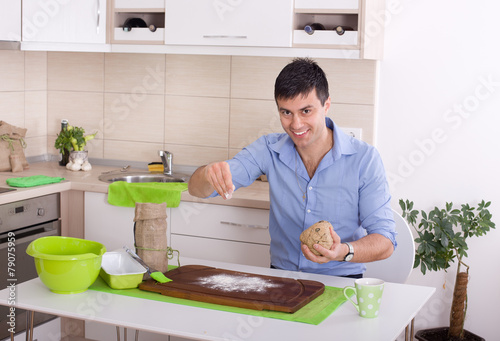 Man in kitchen