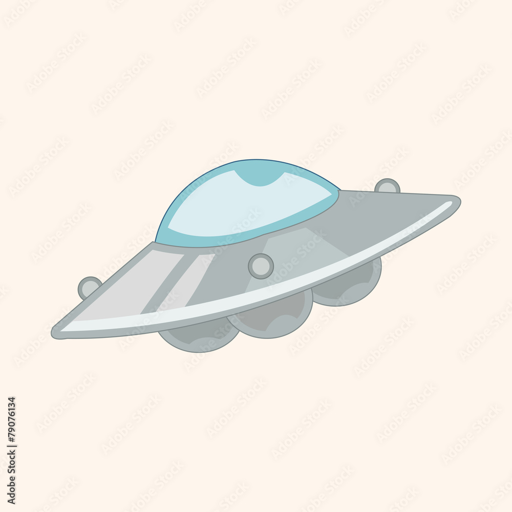 Space UFO theme elements vector, eps