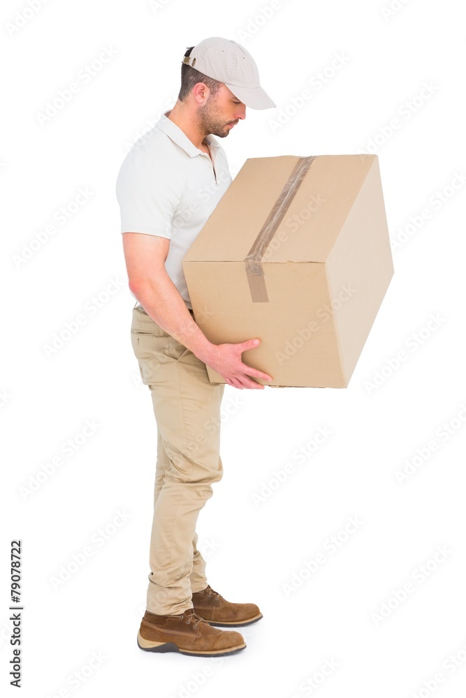 Delivery man carrying package