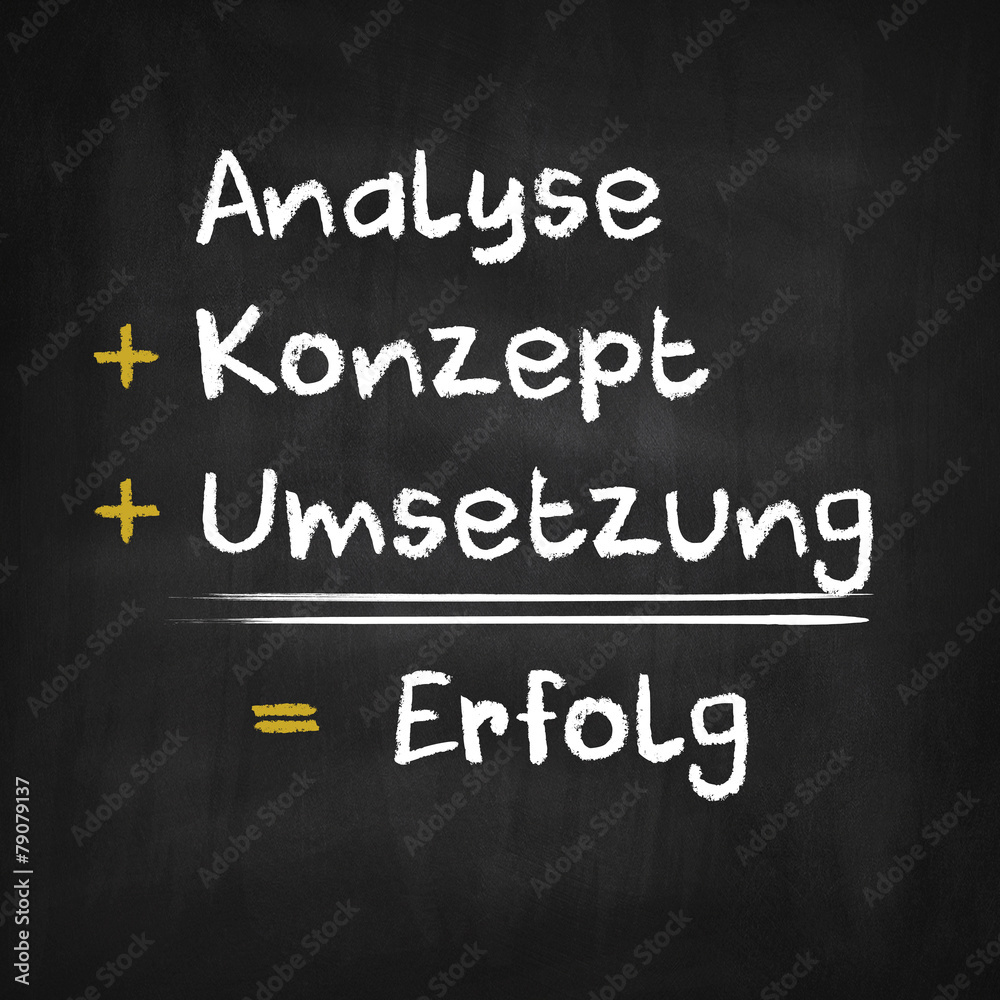 Analyse,Konzept,Umsetzung,Erfolg Analyse,Konzept,Umsetzung,Erfolg