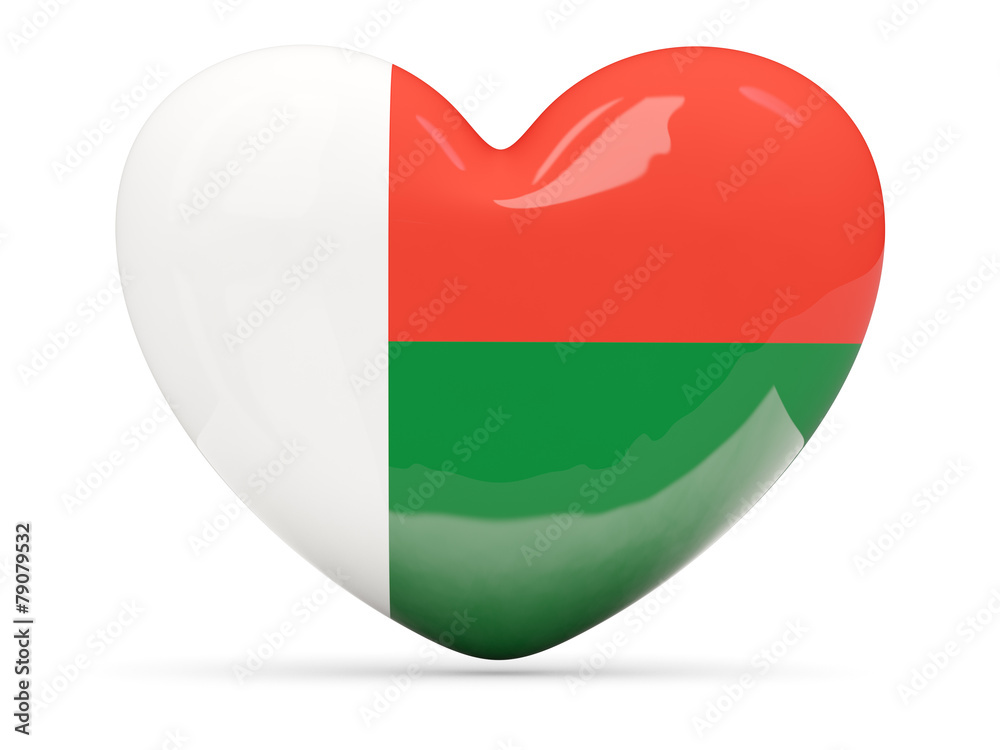 Heart shaped icon with flag of madagascar Heart shaped icon with flag of madagascar