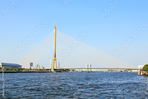 The Rama VIII bridge over the Chao Praya river in Bangkok, Thail