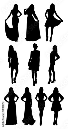 Woman posing silhouettes