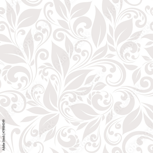 Seamless pattern of stylized leaves and branches